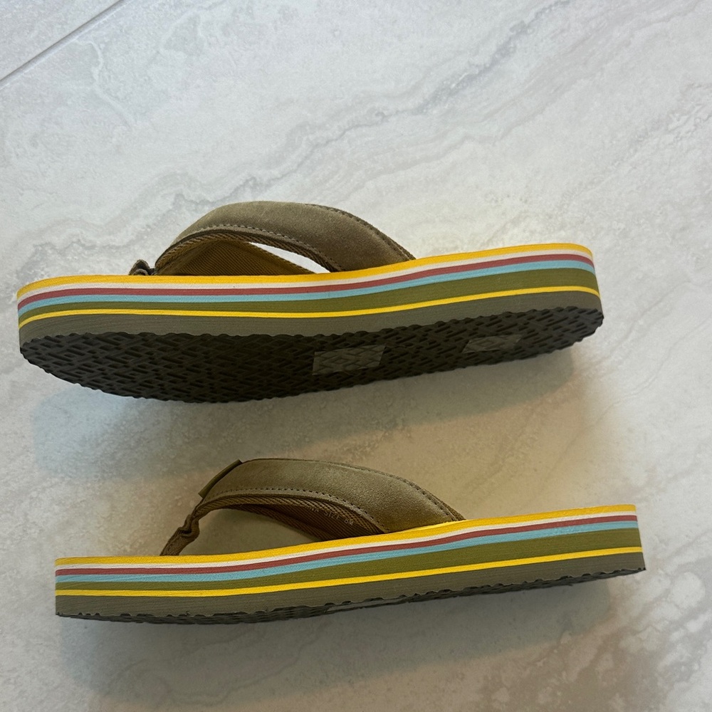 NWT Tory Burch platform Yellow and green flip flops - sz 8 - Picture 4 of 4